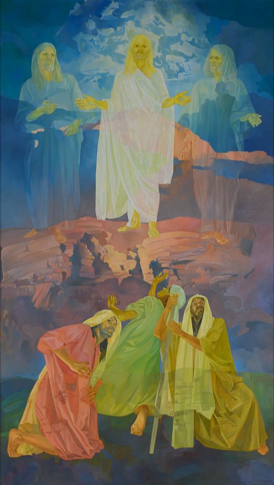Xantus Géza, Transfiguratio, olaj, vászon, 345 x 195 cm, 2010
